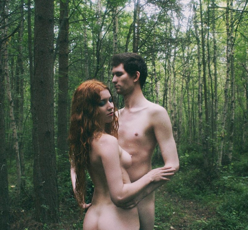 Naked in the forest
