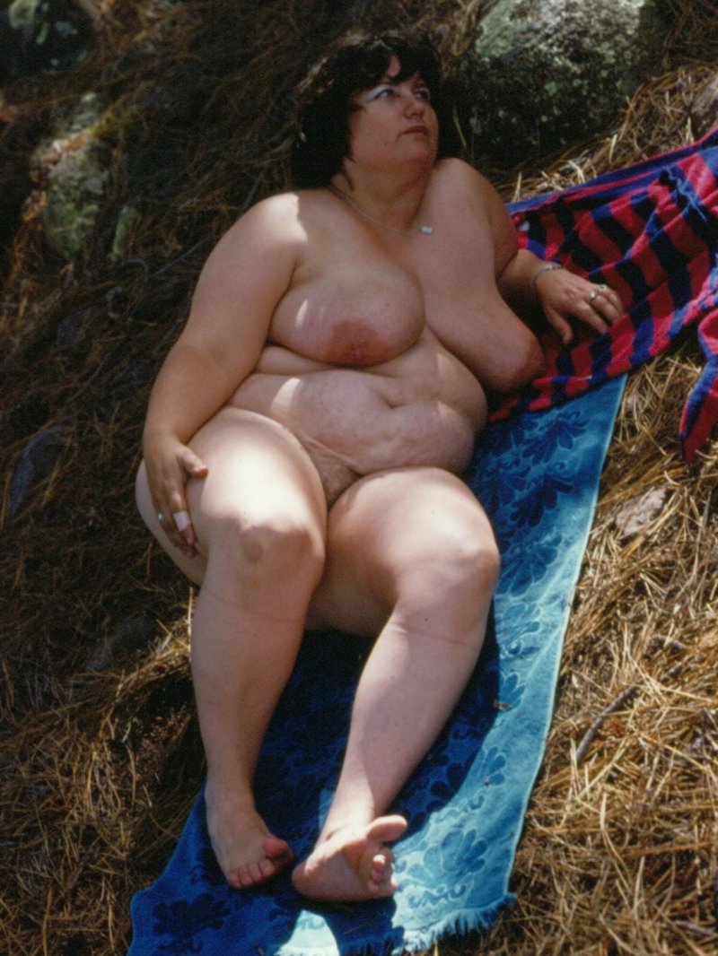 Naked fat women in nature