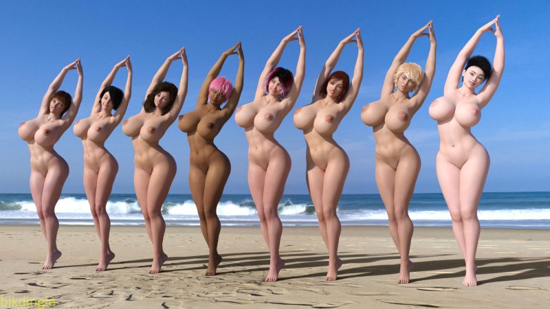 Beautiful naked women 3 D