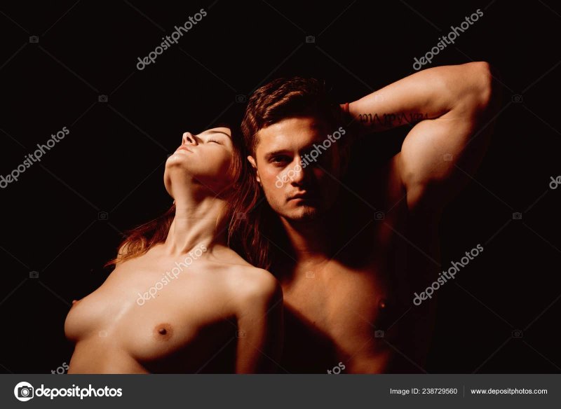 Naked woman and man