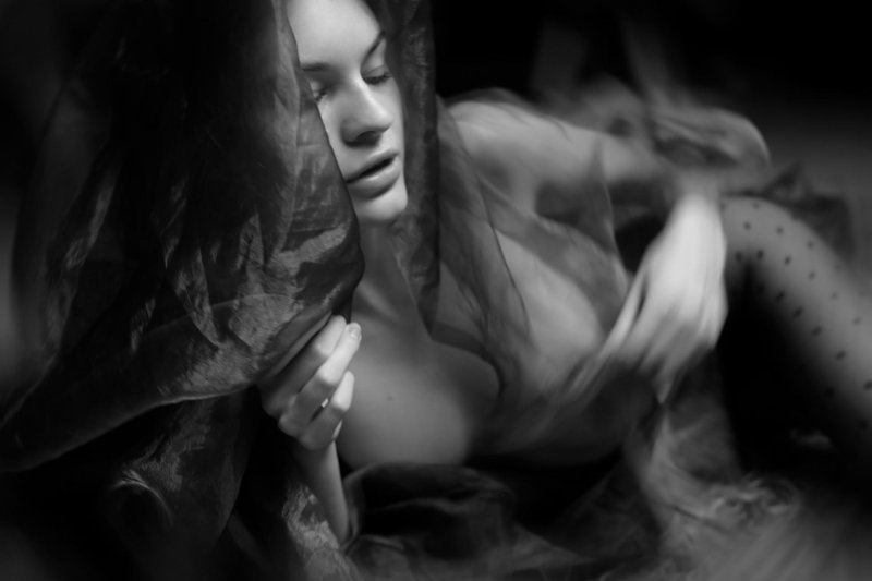 Girl in a transparent veil