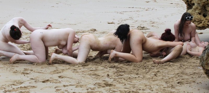 Orgy on the nudic beach