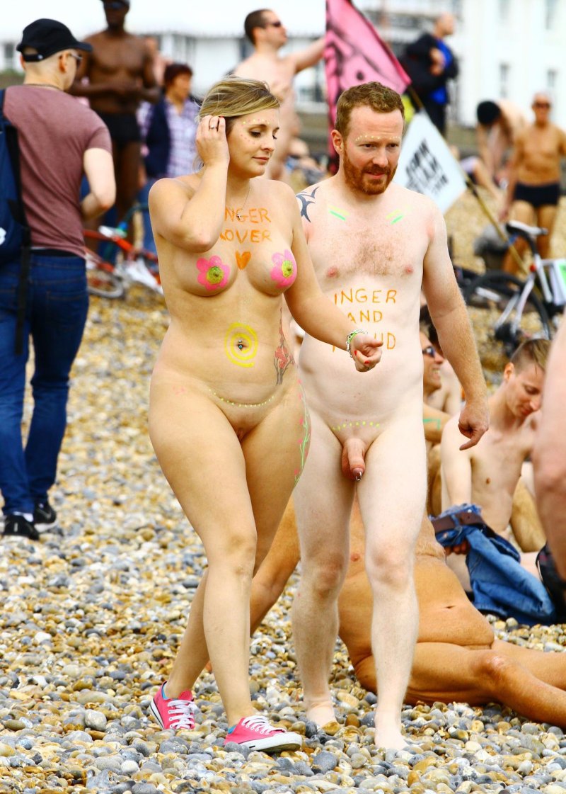 Naked people on the beach