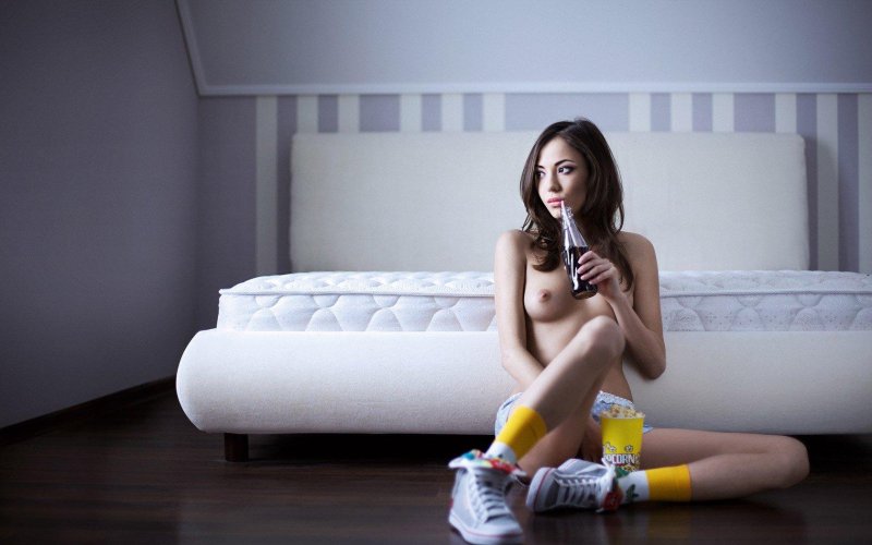 Girl in sneakers nude