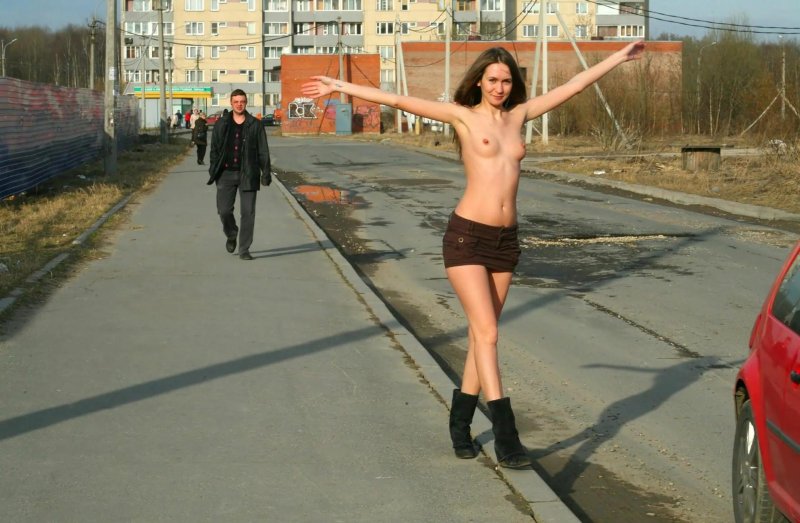 Naked girls on the streets