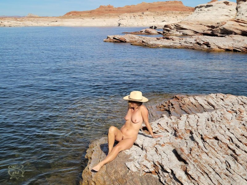 Naked on the beach