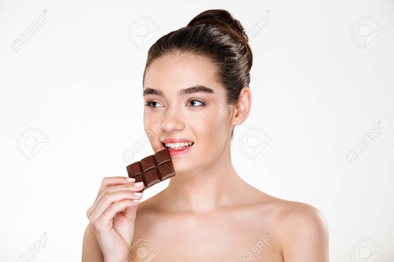 Eats chocolate