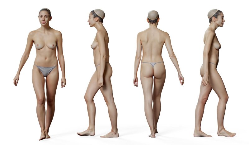 Naked female body reference