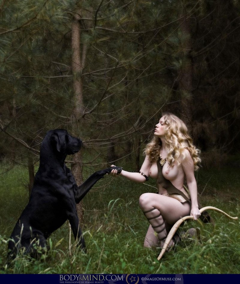 Beautiful dogs with girls nude