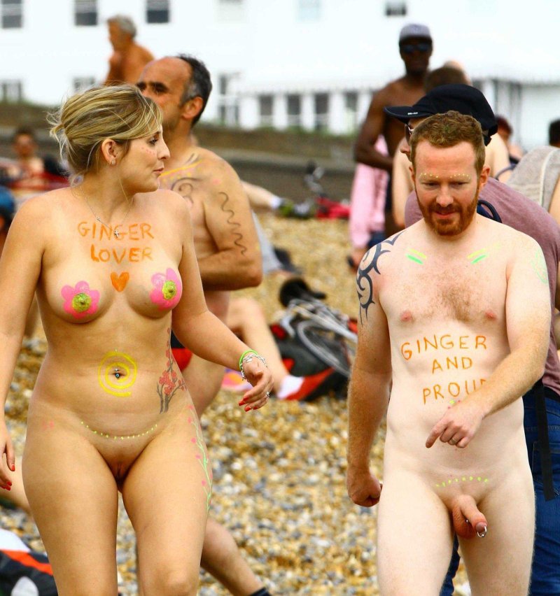 Naked people on the beach