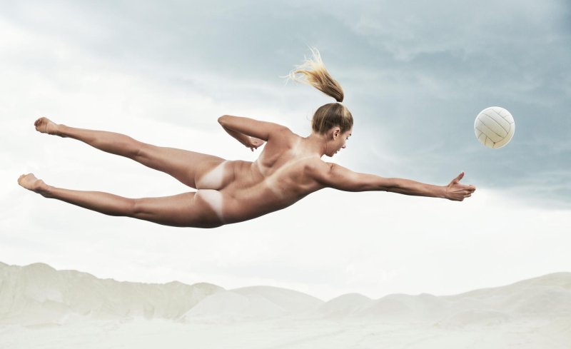 Naked play volleyball