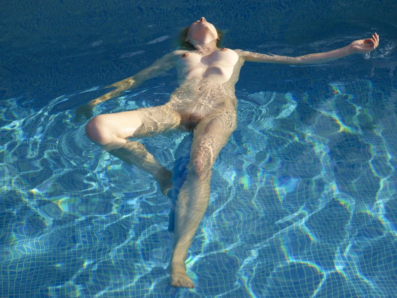Naked in the pool