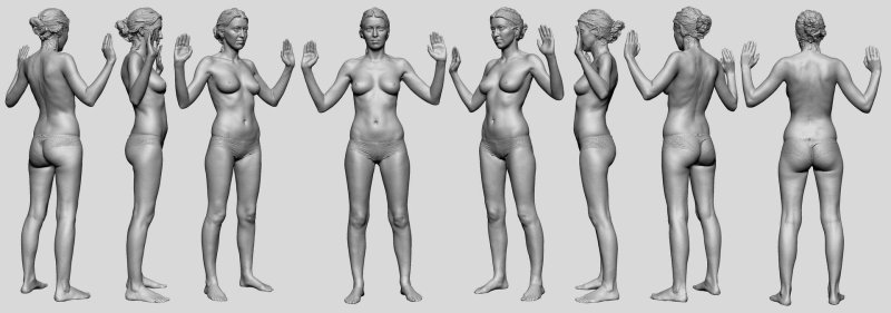 Naked female body reference