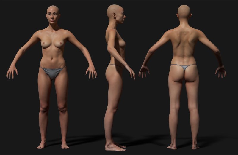 Computer model of a girl nude
