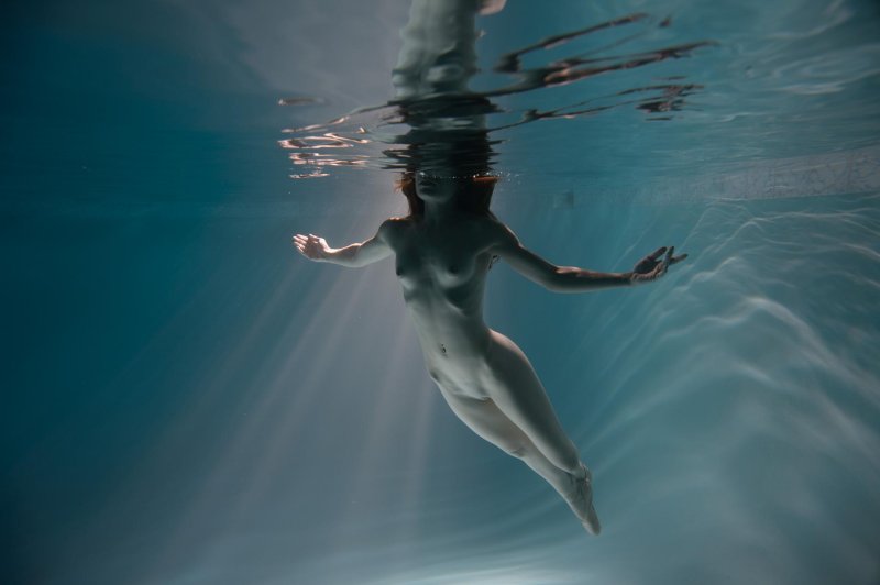Naked in water