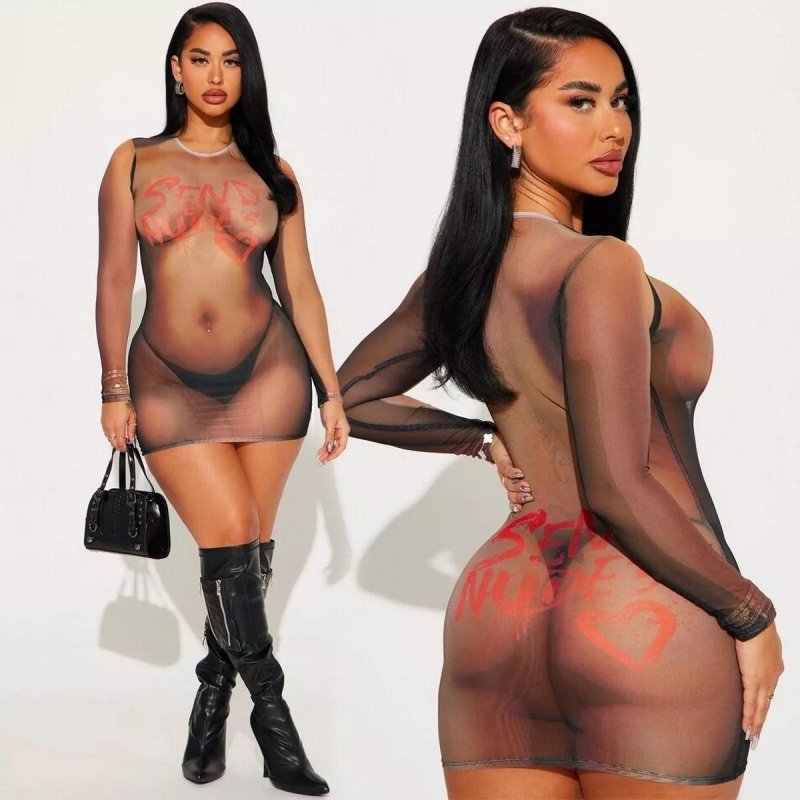 Transparent mini dress
