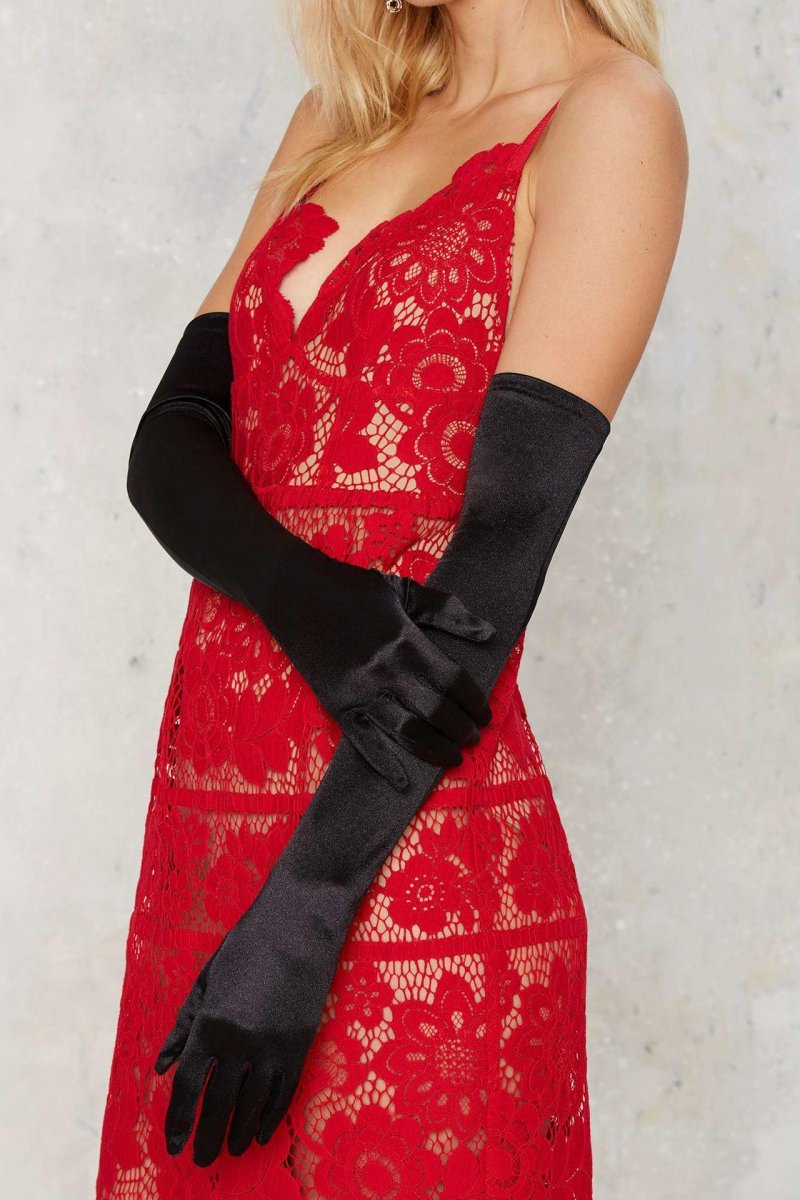 Satin gloves