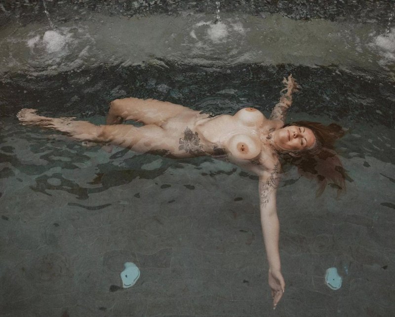 In the pool naked