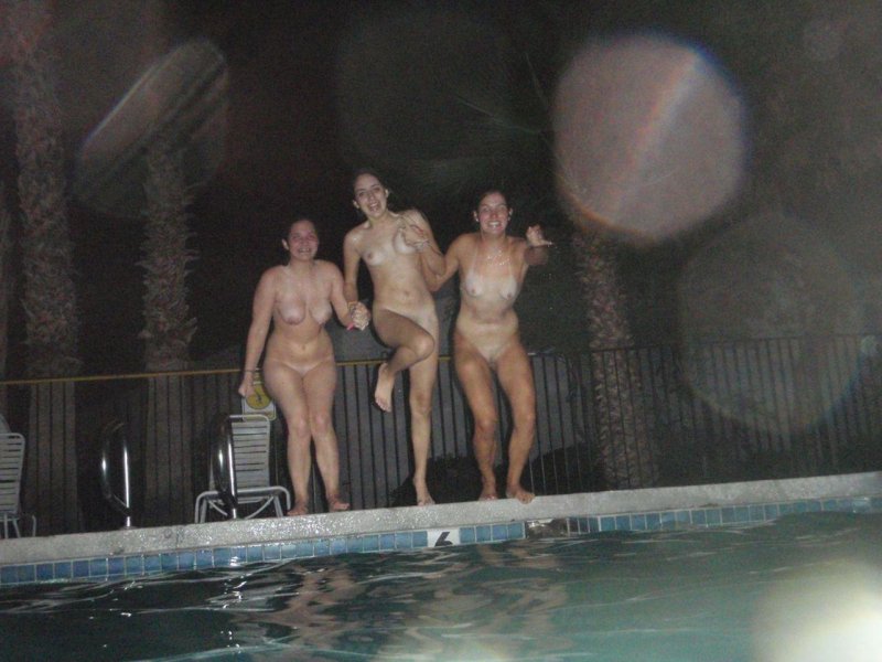 Nudists in the pool
