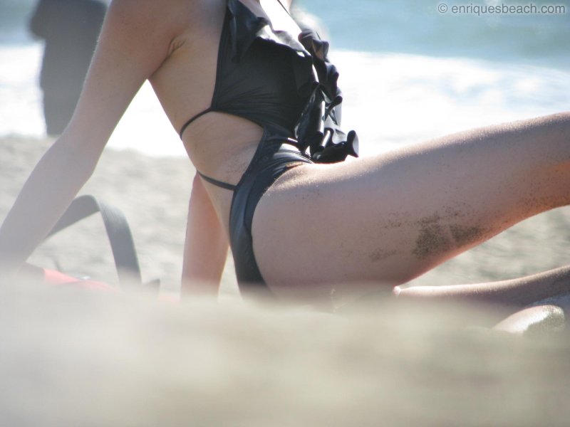 On the beach in bikini