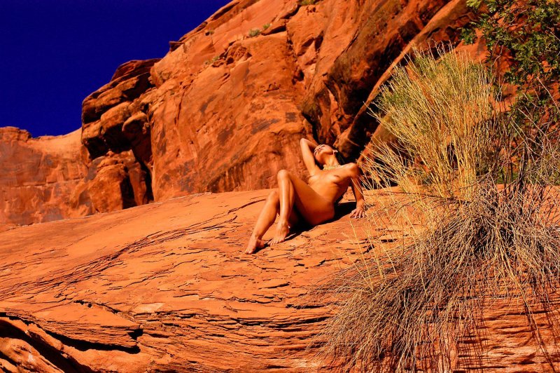 Naked in the desert