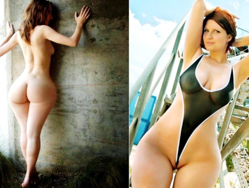 Wide hips of naked women