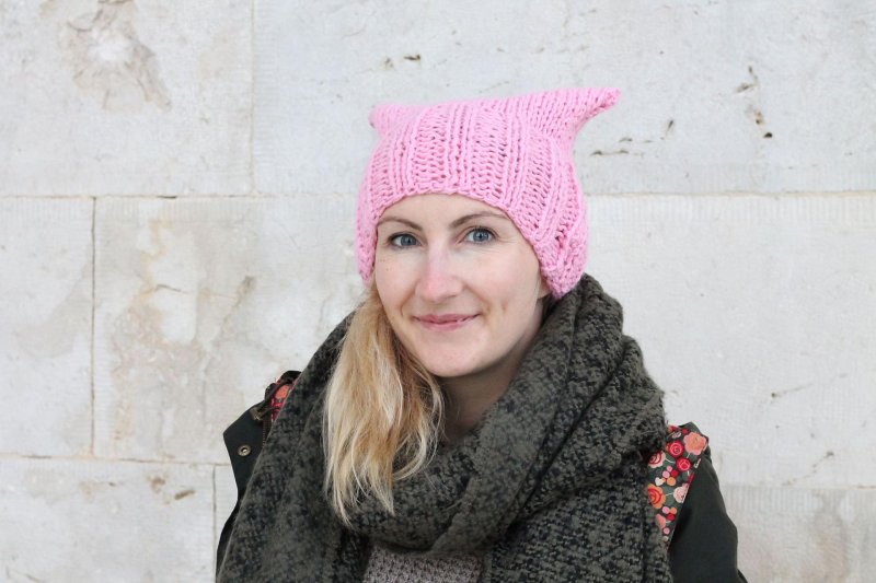 Knitted hat with ears