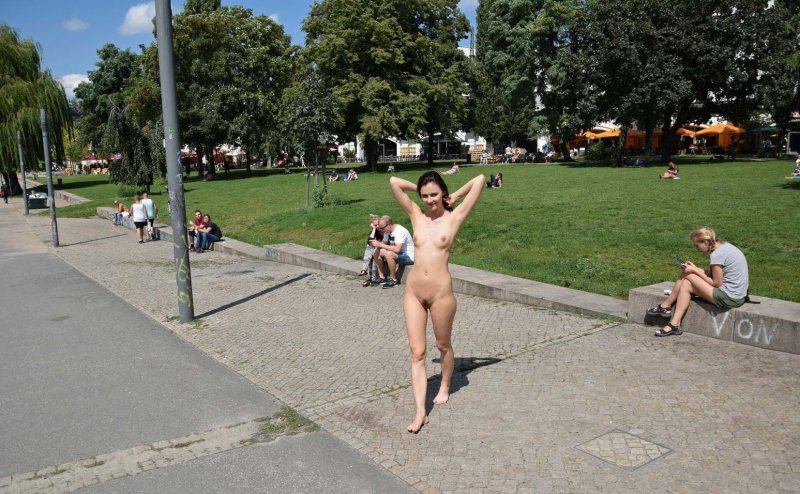 Walking naked nude in public nip