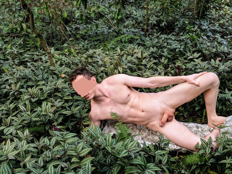 Naked men in nature