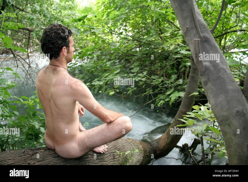 Naked in forest