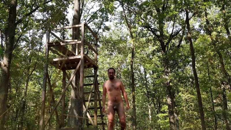 Naked in the forest