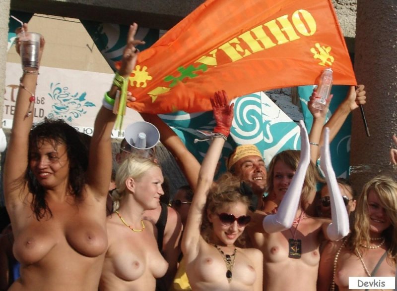 Festival parade of naked women