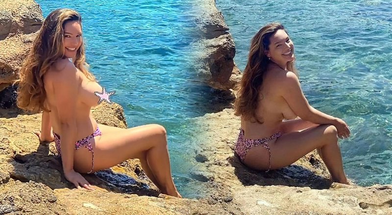Kelly Brooke Topless Beach