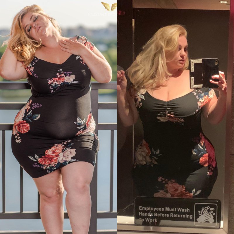 Monica Mazzaratie in a dress