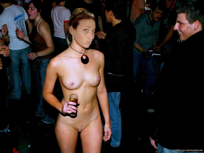 Naked women at a disco