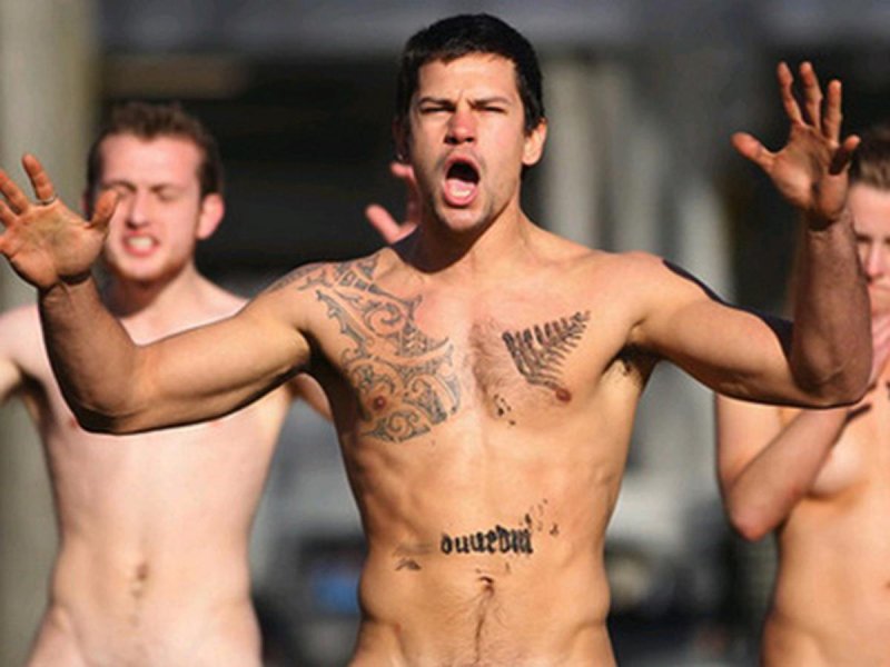 Naked football players