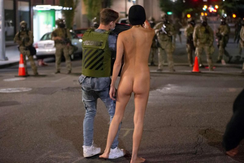 Naked on the street protests