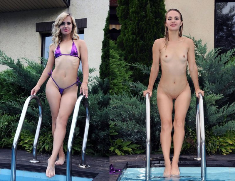 Dressed in swimsuits