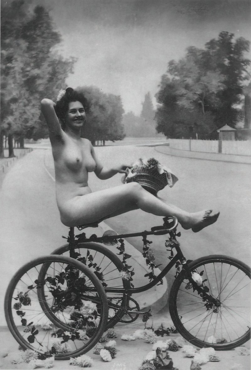 Naked women on bicycles
