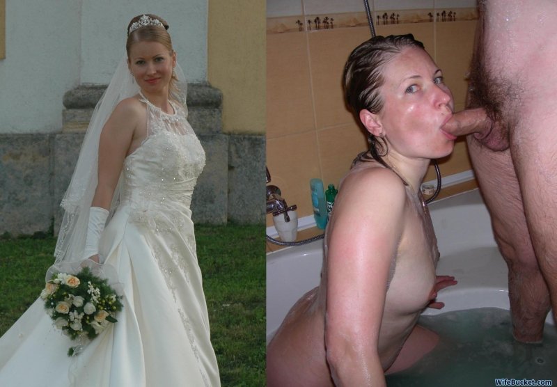 Naked bride before and after