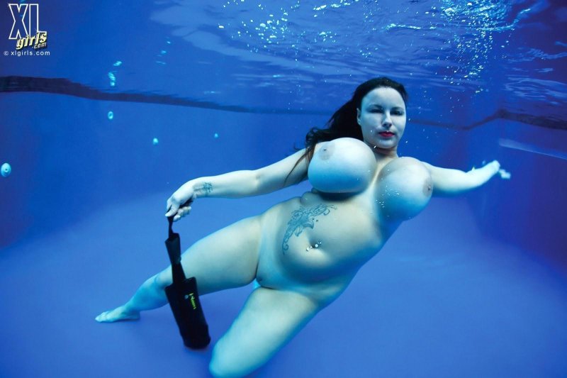 Naked lush women in water