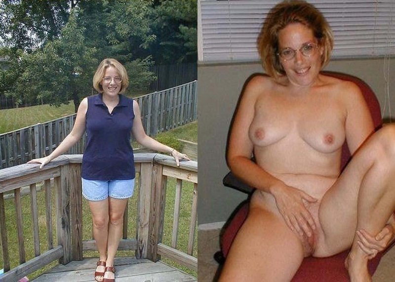 Naked mature in clothes and without