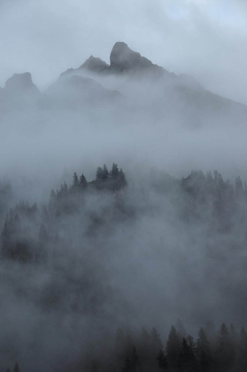 Mountain in the fog