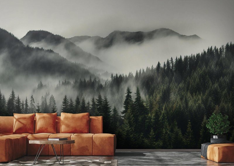 Wallpaper foggy forest