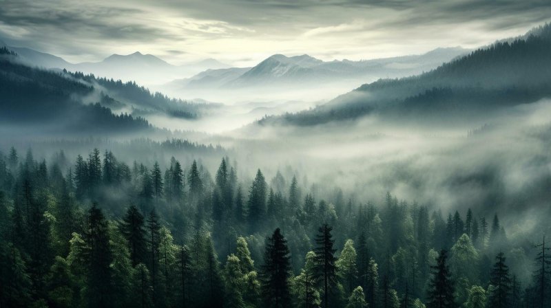 Forest in fog