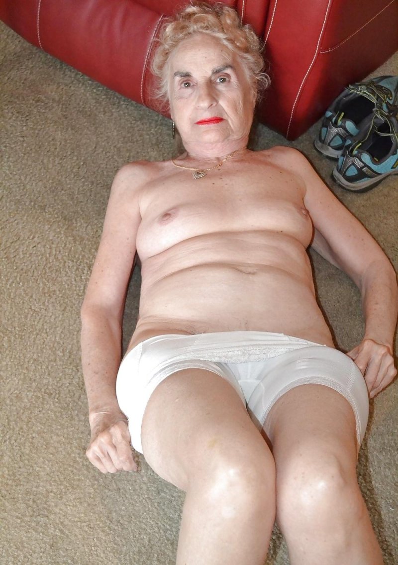 Naked old women in bed