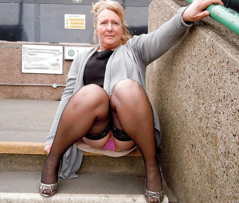 Mature under a skirt