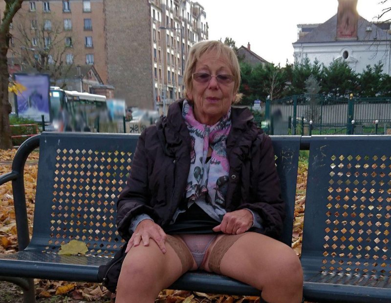Under the skirt of elderly women