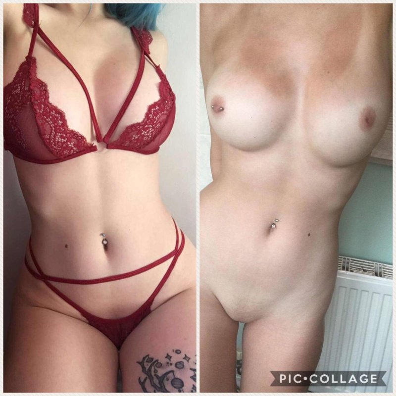 Girl in a bra without panties