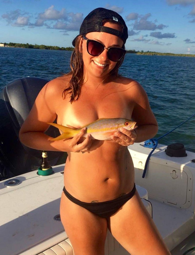 Beautiful girls on fishing